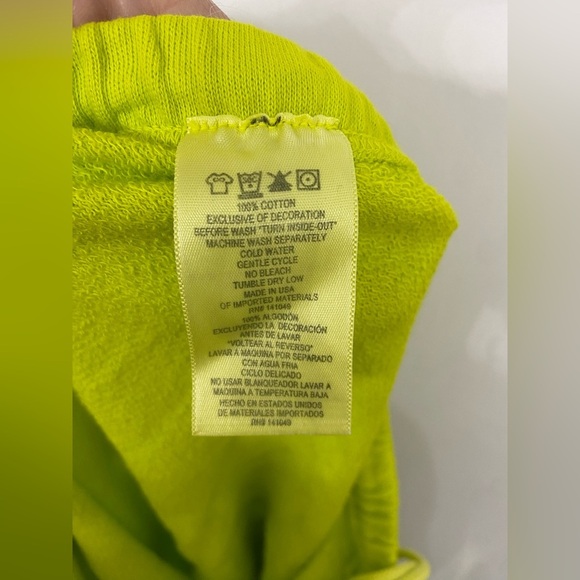 FREECITY Logo Cotton Sweatpant Glo Yellow Size Large - Picture 7 of 8